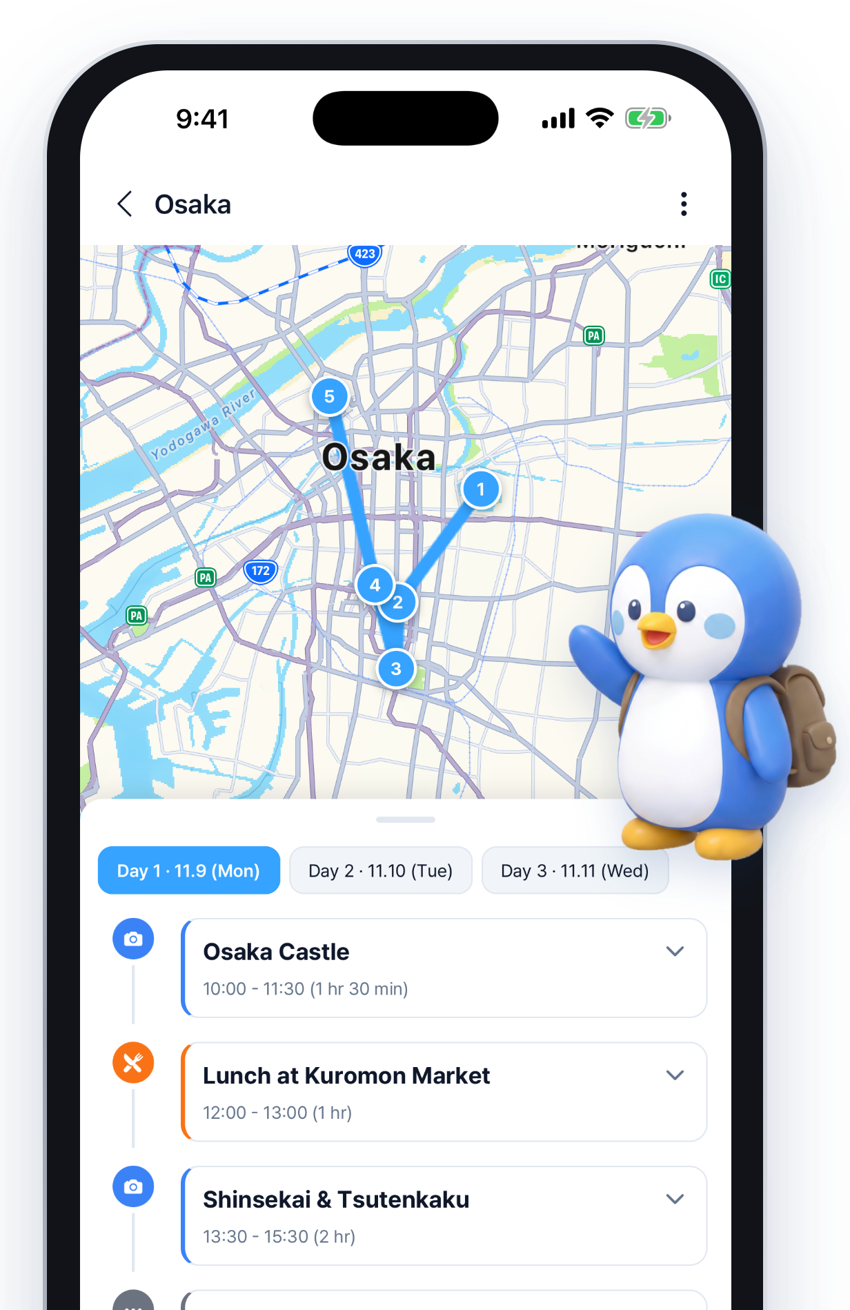 AI planner app screen