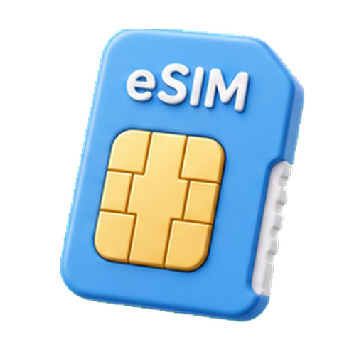 eSIM 카드와 기기 확장을 표현한 3D 아이콘