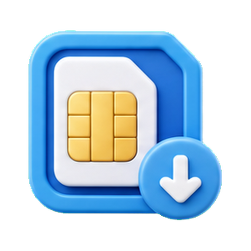eSIM 설치를 표현한 3D 아이콘