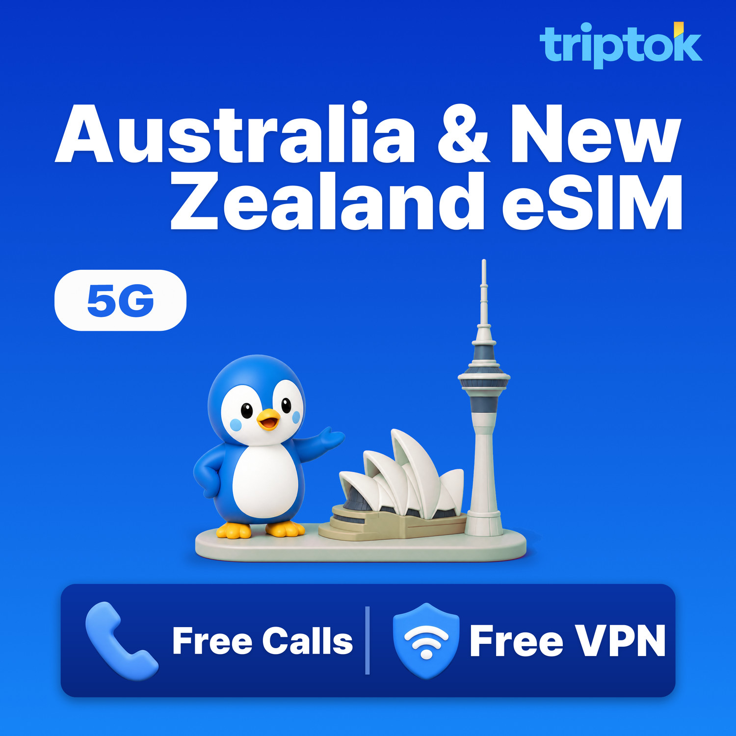 Australia & New Zealand 5G eSIM Data Plans 1GB-20GB with Free VPN and Instant Activation