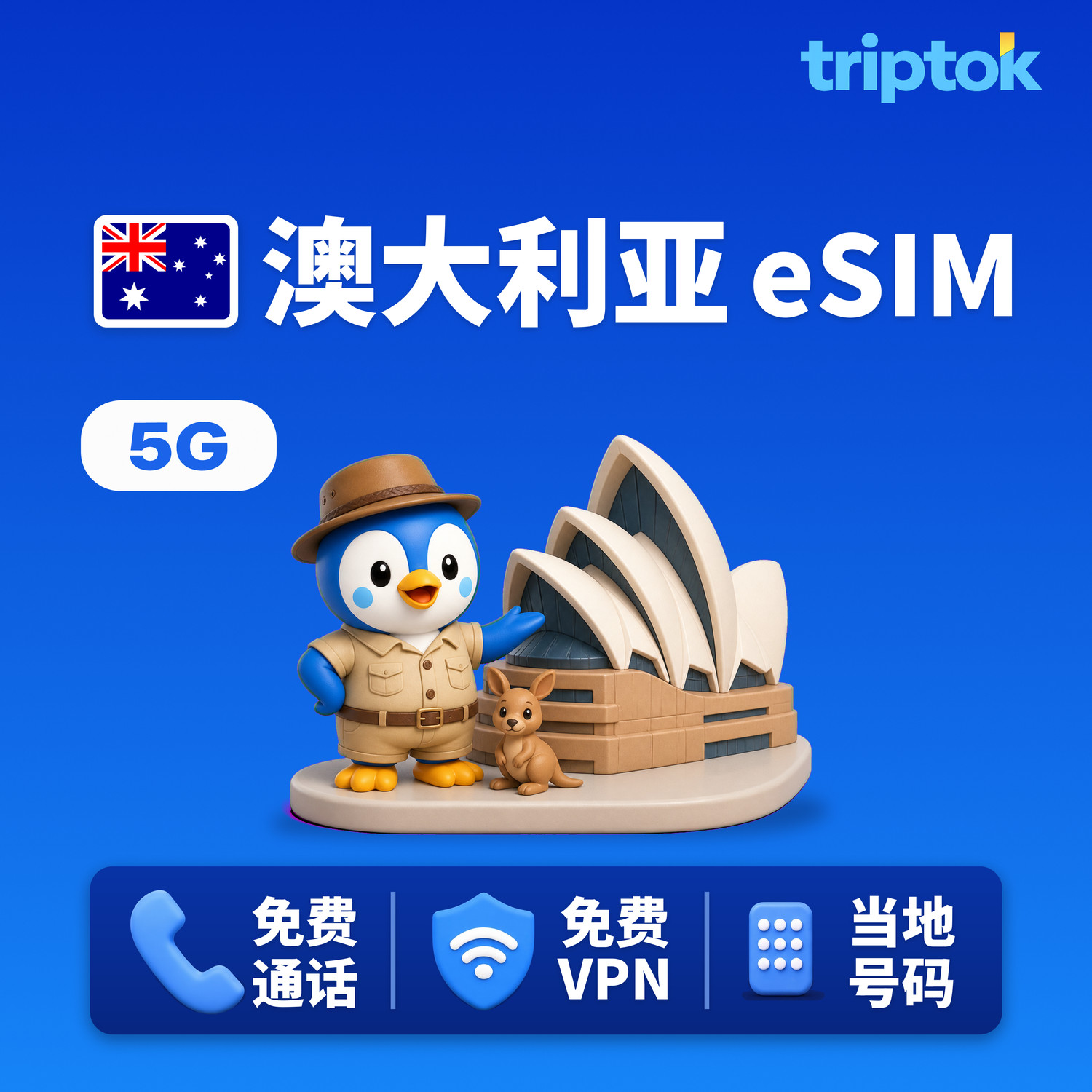 澳大利亚 悉尼 eSIM 5G Telstra Optus 无限流量 免费通话·免费VPN