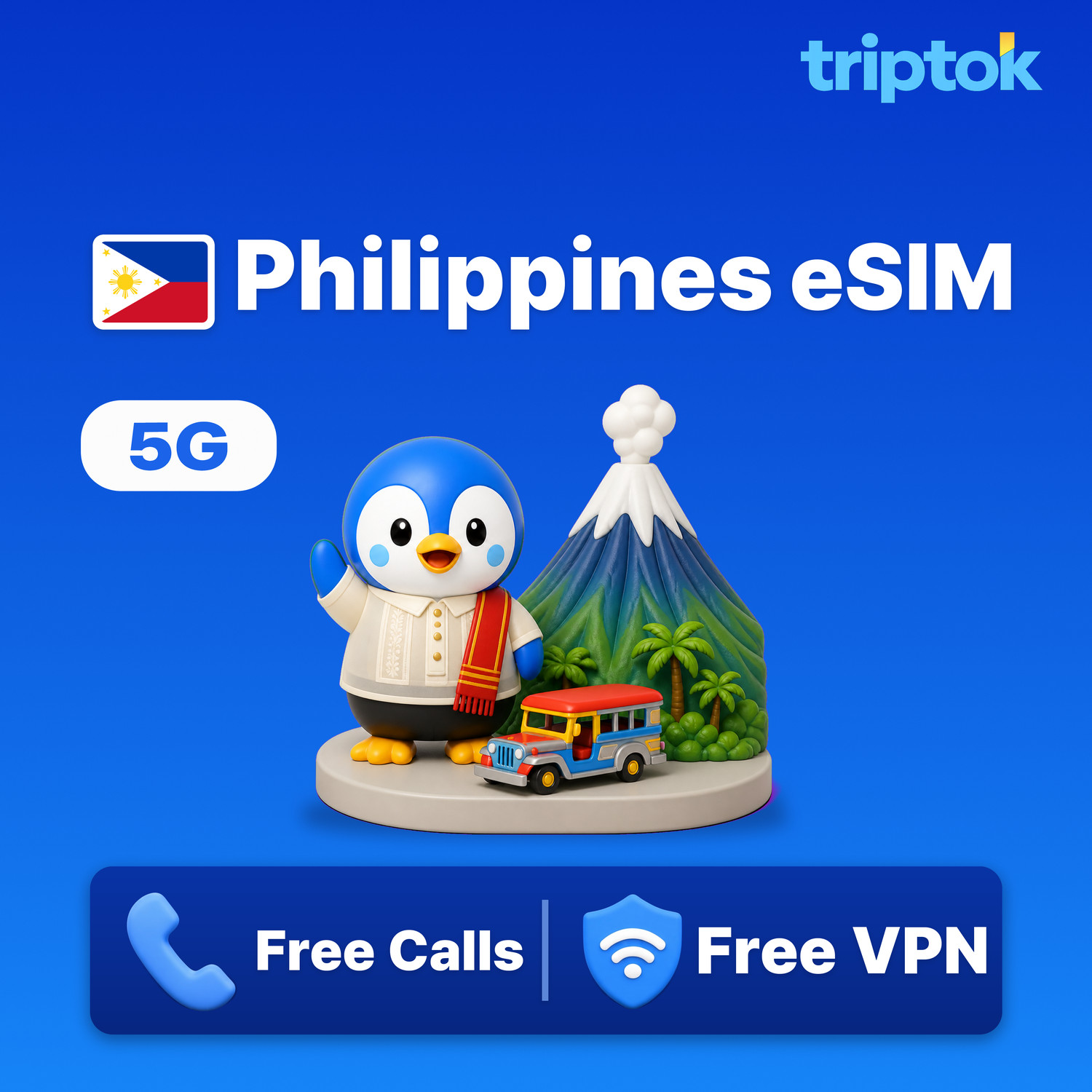 Philippines eSIM 5G Unlimited Data Globe/Smart Phone, Free VPN Manila
