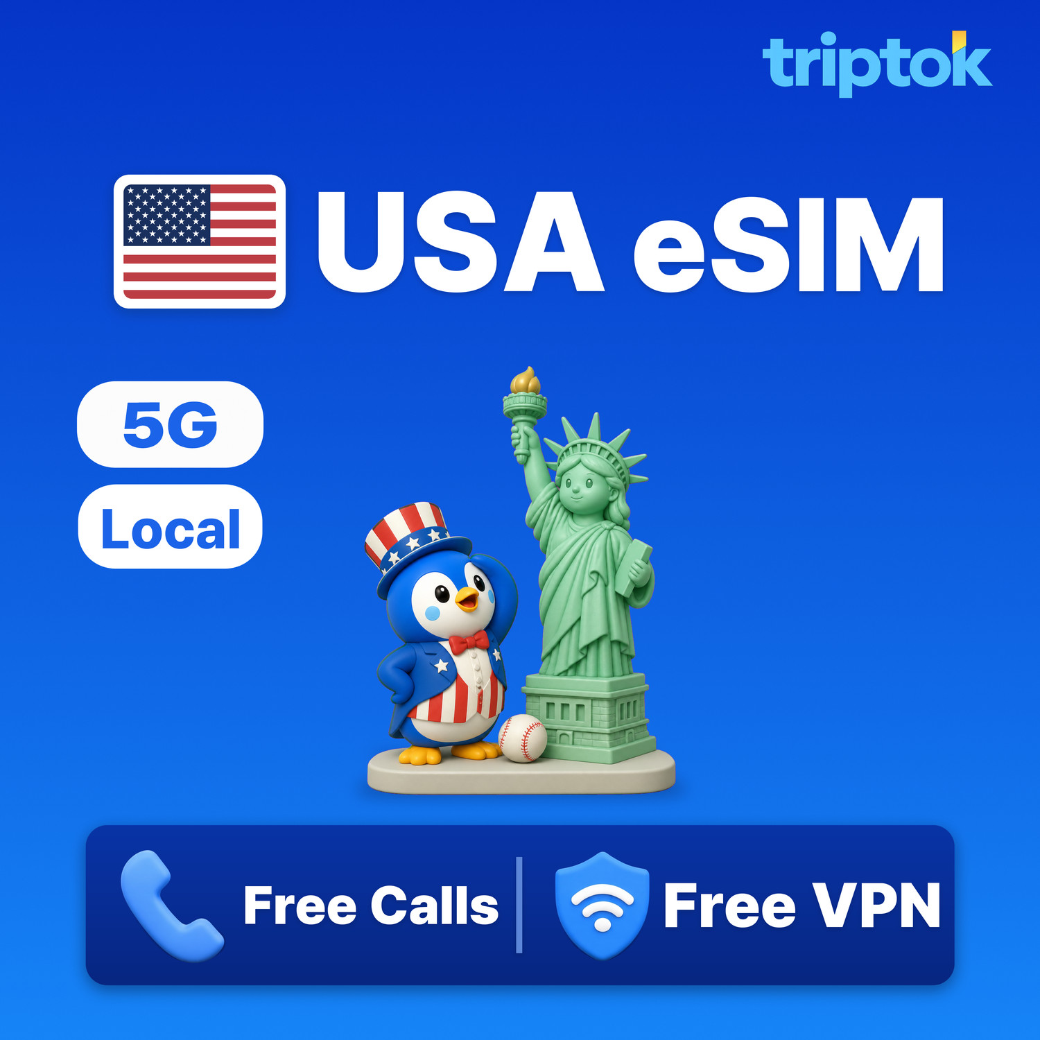 USA Local Verizon eSIM 5G Data Plans 1GB-20GB with Calls & Free VPN