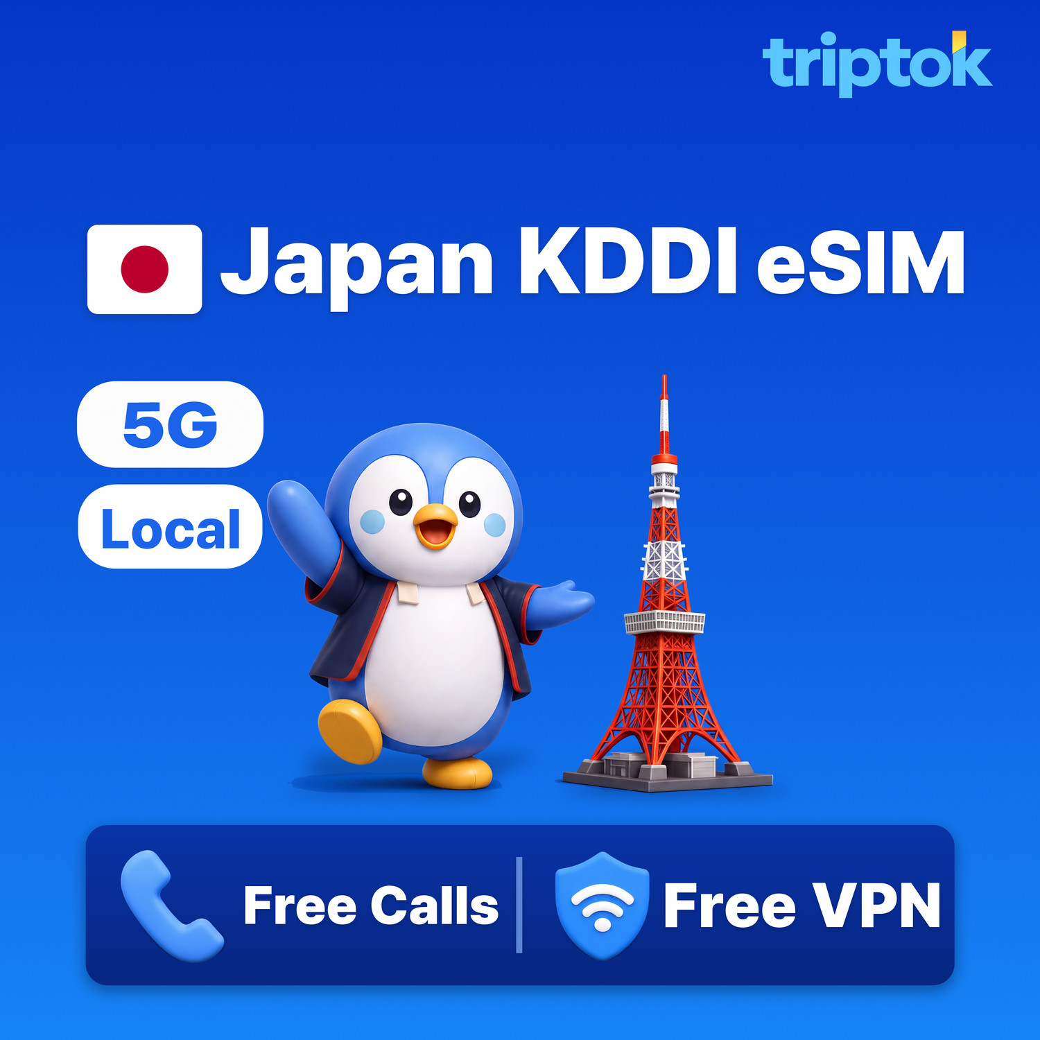Japan eSIM for Tokyo & Osaka KDDI High-Speed Unlimited Data 3-10 Days