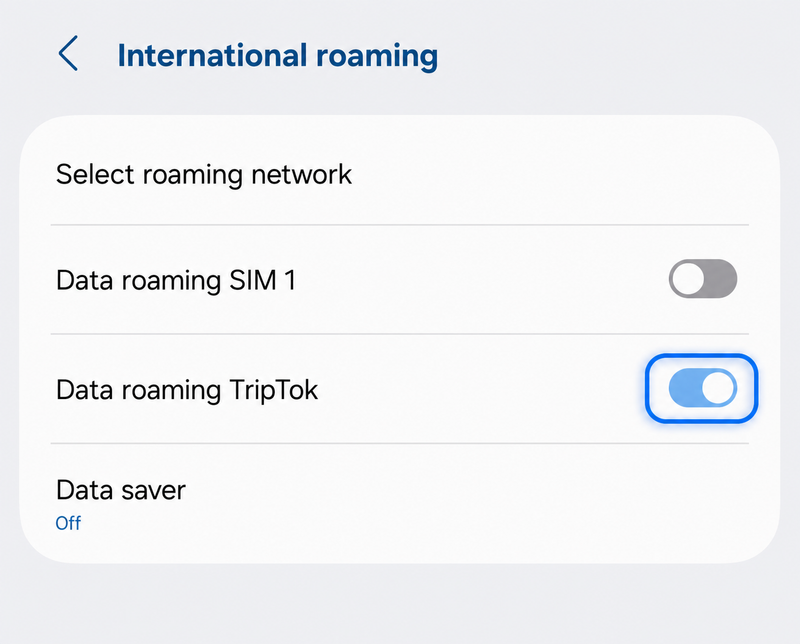 International Roaming - Data Roaming TripTok ON