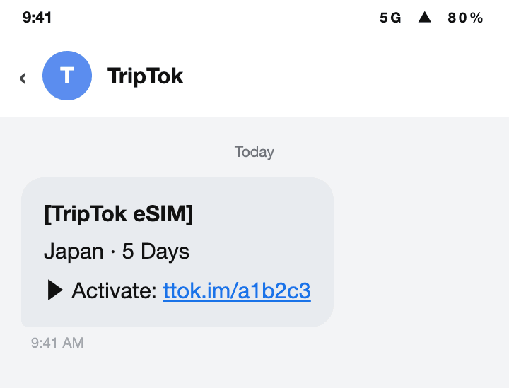 Activate eSIM button in notification