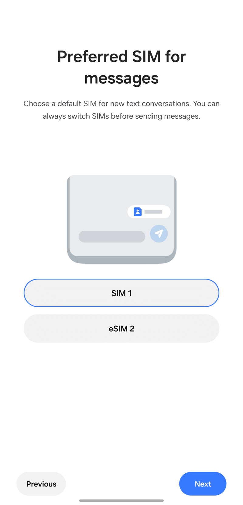 Under [Preferred SIM for messages], also select [SIM 1].