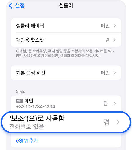 eSIM 요금제 선택