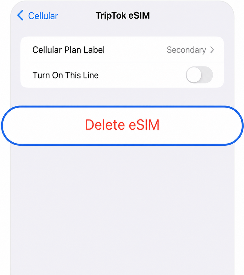 Delete eSIM