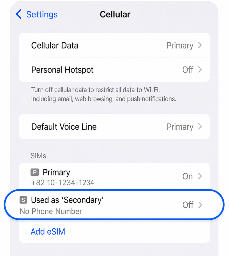 Select Off eSIM