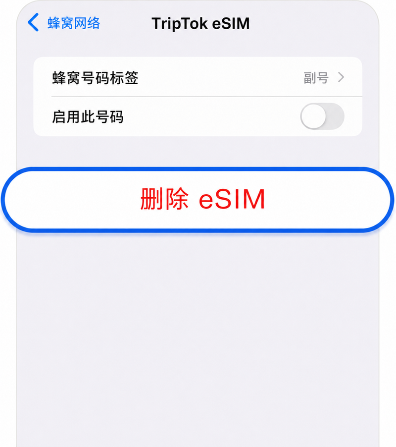 删除eSIM