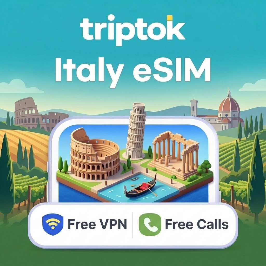 Italy eSIM 5G Unlimited Data & Calls, TIM Vodafone, Free VPN