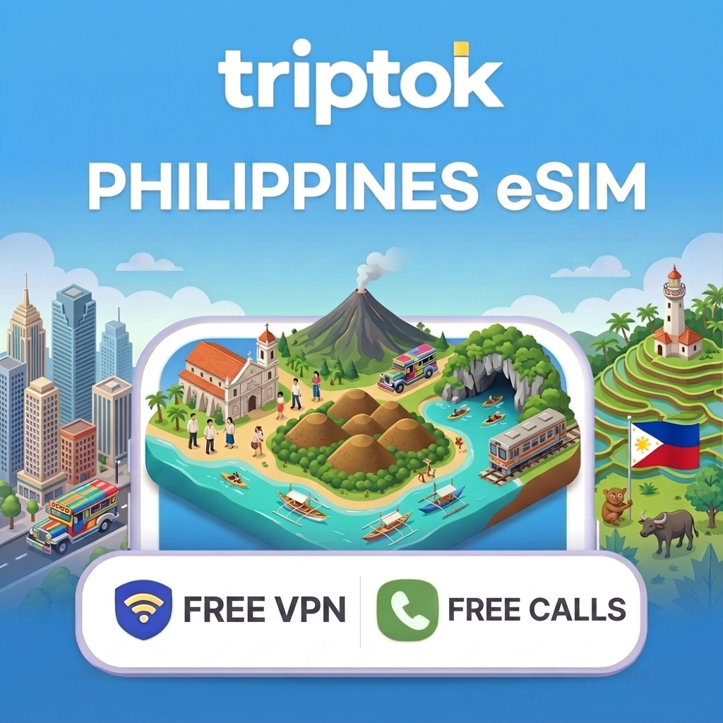 Philippines eSIM 5G Unlimited Data Globe/Smart Phone, Free VPN Manila