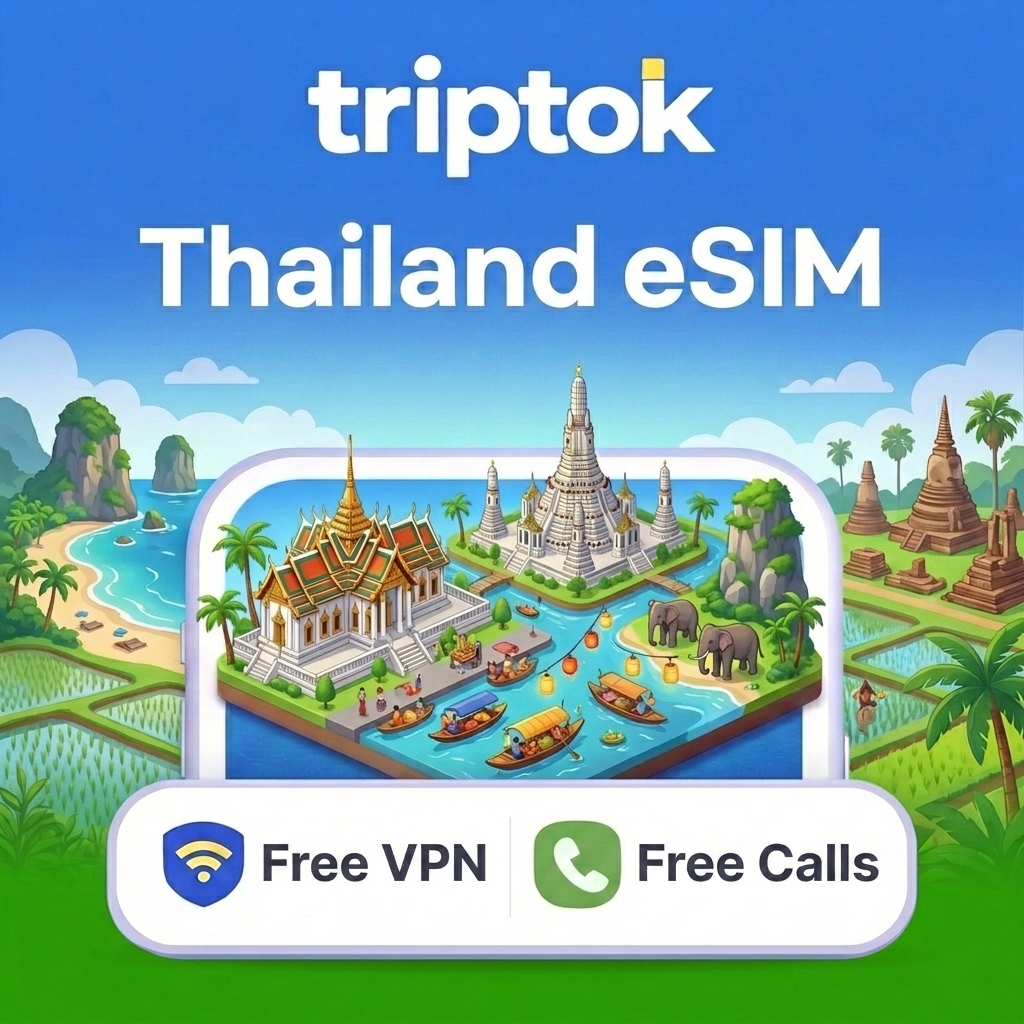Thailand Bangkok Phuket eSIM 5G AIS DTAC Unlimited Data Phone/VPN Free Food Tour